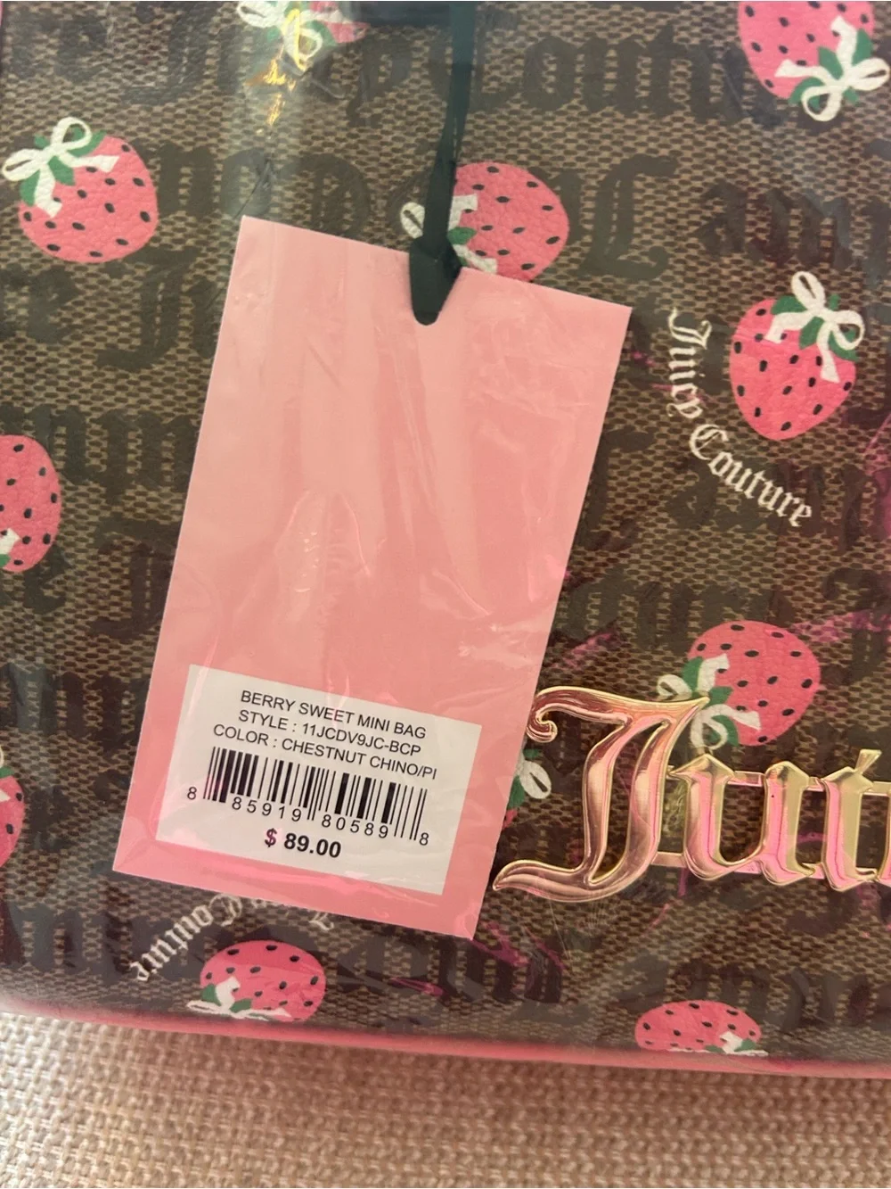 NWT JUICY COUTURE strawberry 🍓 small tote bag.